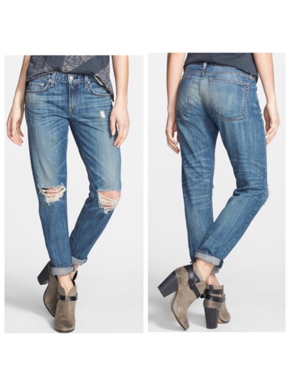 Rag & Bone Women's Boyfriend Blue Denim Jeans Size 28